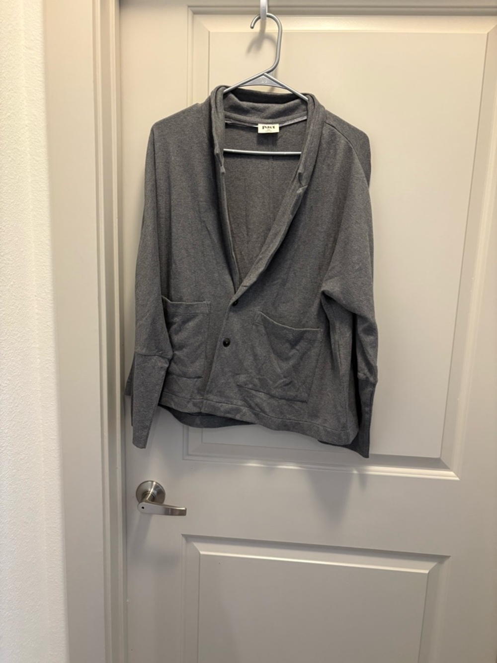 Pact Airplane Relaxed Blazer Grey Heather Organic Cotton NWOT Size S - Picture 2 of 6